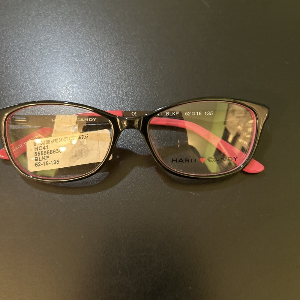 Hard Candy HC41 Black/Pink Eyeglasses Frames 52-16-135 Frames Only NWT